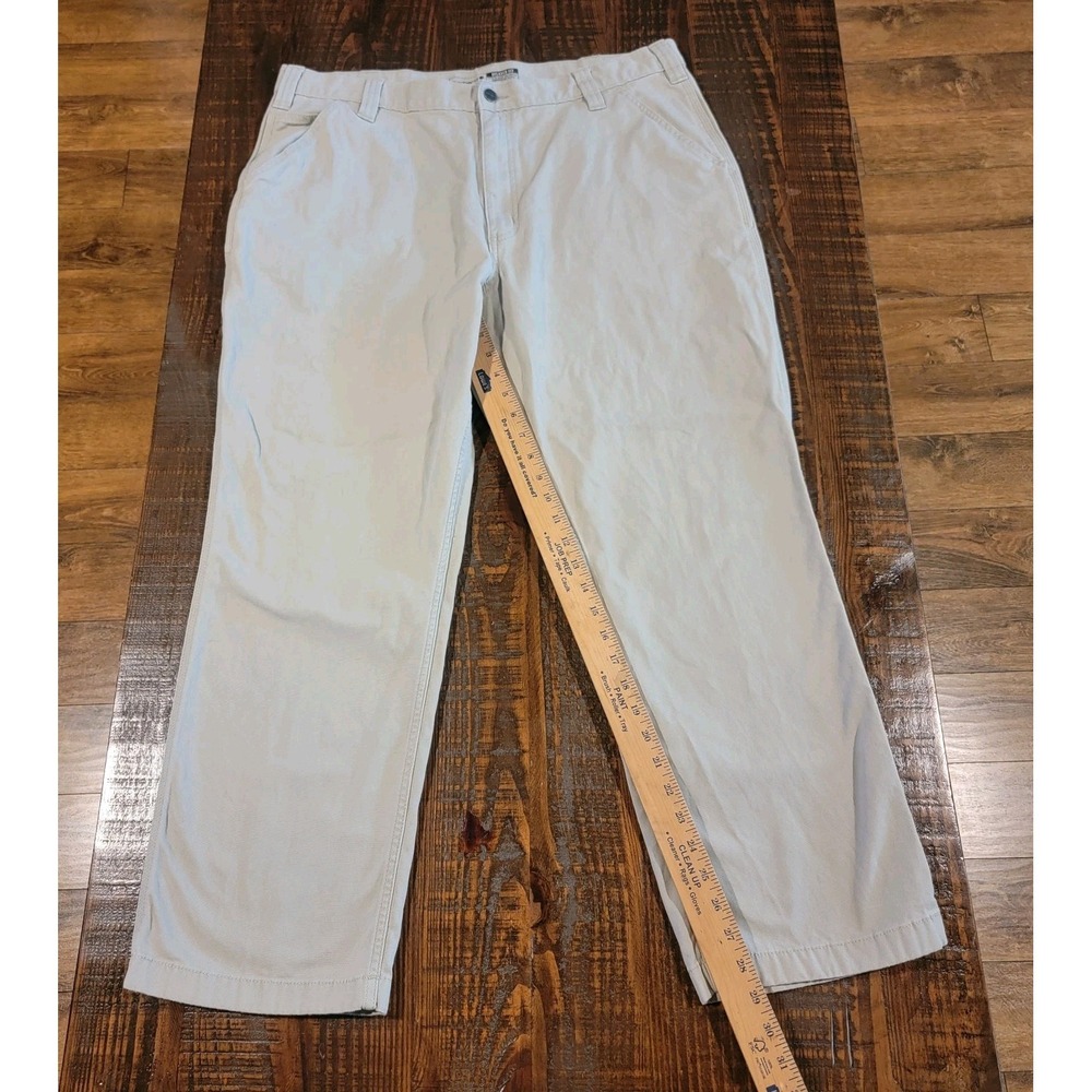 Carhartt Rugged Men's Flex Relaxed Fit canvas 5 pocket Gray Pants SZ 40x30